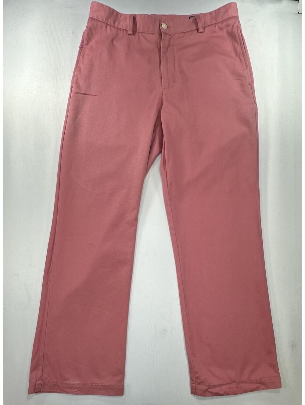 Vineyard Vines Flat Straight Club Pant Chinos Pink Men 33/30